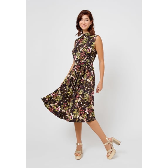 Leota Women's Sleeveless Mindy Dress in Orchid Meadow Multi Size X-Large