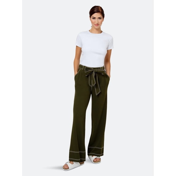 Leota Women's Solid Kalamata Lord & Taylor Aubrey Pants Green Size XS