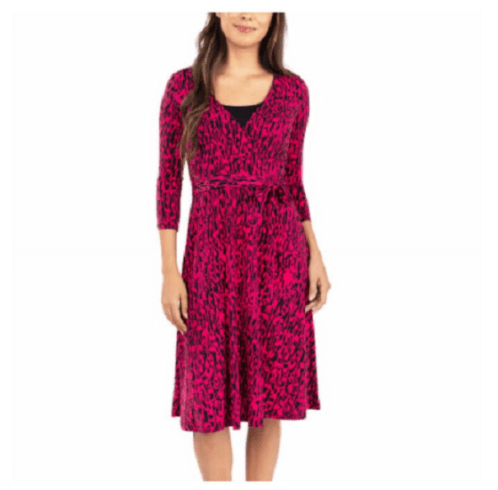 Leota Women's Wrinkle Free 3/4 Sleeve Flattering Waist Tie Wrap