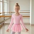 thumbnail image 1 of Leotards for Girls Ballet Long Sleeve Pink Ballet Leotards for Girls with Skirt Ballet Outfit Girls Clothing Size 4-5 Years, 1 of 6