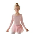 thumbnail image 1 of Leotards for Girls Ballet Long Sleeve Pink Girls Leotards for Dance with Skirt Kids Ballet Outfit Girls Leotard Size 4-5 Years, 1 of 7