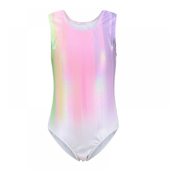 Leotards for Girls Ballet, Sparkle Sleeveless Gymnastics Leotard One-Piece Practice Dance Wear , Multi-color