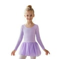 thumbnail image 1 of Leotards for Girls Dance Classic Long Sleeve Purple Leotard Girls with Glitter Skirt Kids Ballet Outfit Girls Leotard Size 4-5 Years, 1 of 7