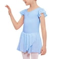 thumbnail image 1 of Leotards for Girls Dance Classic Short Sleeve Blue Girls Leotards for Dance with Skirt Kids Ballet Outfit 4-5 Years Outfits Girls, 1 of 3