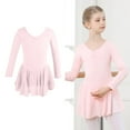 thumbnail image 1 of Leotards for Girls Dance Long Sleeve Pink Girls Leotards for Dance with Skirt Ballet Outfit Girls Clothing Size 8-9 Years, 1 of 4