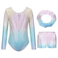 thumbnail image 1 of Ingzy Girls Gymnastics 3-Piece Leotard Set - Long Sleeve Sparkly Rhinestone Outfit with Shorts & Hairband | Ballet Dance Biketard Activewear for 5-12 Years, 1 of 9
