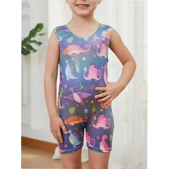 2-8 Years Gymnastics Leotards for Girls Sparkly Biketards Unitards Athletic Tumbling Outfit