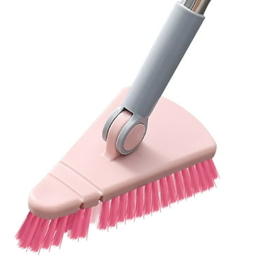 Leott Cleaning Brushes for Household Use Clearance Sale! Triangular Floor Brush Long Handle Hard Brush Corner Tile Toilet Bathroom Clean Toilet Floor Brush, Triangle Floor Painted Pink, 1*Floor Brush