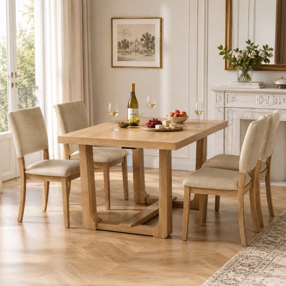 Leovanni 48inch Rectangle Dining Table, Modern Kitchen Table for Dining Room, Natural(Chairs Not Included)