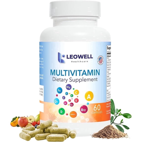 Leowell Healthcare Multivitamin Daily Supplement Vitamin and Mineral Complex for Men and Women Immune and Energy Support 60 Count