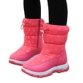 thumbnail image 1 of Leozcaa Boys and Girls Snow Boots Insulated Waterproof Star Print Thick Soles Winter Kids Mid Calf Booties, 1 of 8