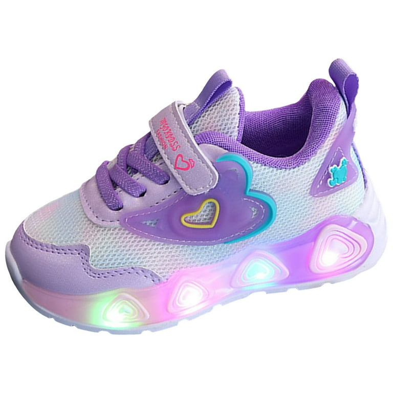 Leozcaa Child Boys Girls Light Up Shoes LED Flashing Lightweight