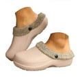 thumbnail image 1 of Women and Men Clogs Memory Foam Warm Fuzzy Slippers Winter Waterproof Indoor Outdoor Mule Slipper, 1 of 8