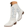 thumbnail image 1 of Leozcaa Cowboy Boots for Women Western Boots Wide Calf Cowgirl Boots Pull On Embroidered Pointed Toe Boots, 1 of 9