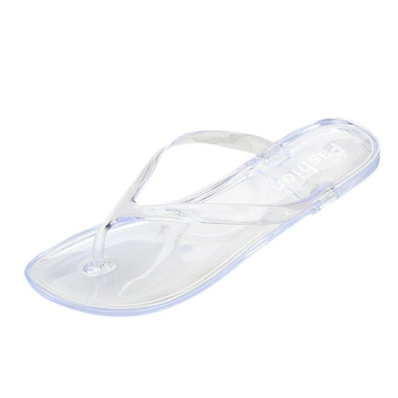 Leozcaa Jelly Flip Flops for Women Flat Sole Lightweight Thong Sandals Summer Beach Travel Walking Slides