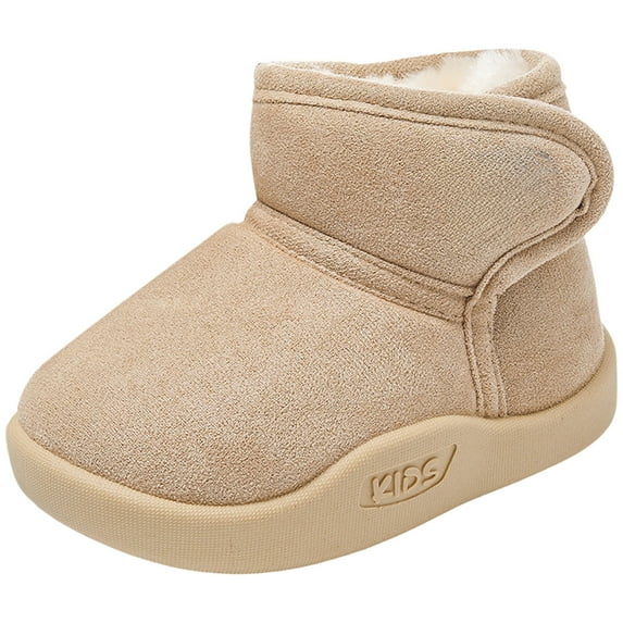 Leozcaa Kids Girls Boys Boots Cozy Winter Snow Fuzzy Ankle Boots Shoes for Toddler Little Kid Big Sizes