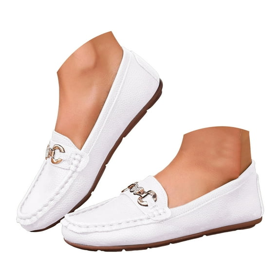 Leozcaa Loafers for Women Business Casual Shoes Comfortable Lightweight Penny Loafers Slip On Work Flats