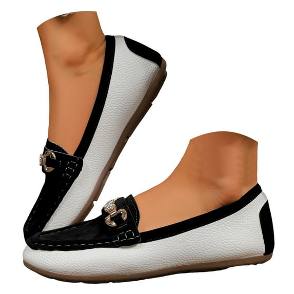 Leozcaa Loafers for Women Business Casual Shoes Comfortable Lightweight Penny Loafers Slip On Work Flats