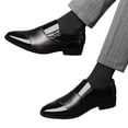 thumbnail image 1 of Leozcaa Men's Casual Dress Sneaker Shoes Business Formal Oxfords Pointed Toe Leather Slip On Flat Shoes, 1 of 9