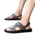 thumbnail image 1 of Leozcaa Mens Beach Sandals Slides Comfortable Summer Slippers Lightweight Non-Slip Black Slides Slipper, 1 of 8