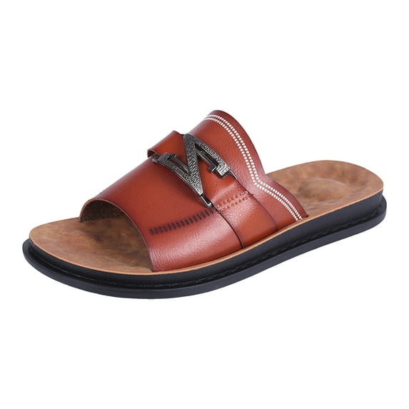 Leozcaa Mens Sport Recovery Sandals Plantar Fasciitis Soft Cushion Lightweight Orthotic Slides for Men