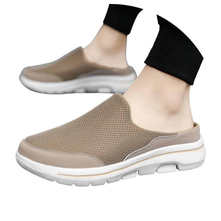 Leozcaa Mules for Women Shoes Slip on Sneakers Knit Lightweight