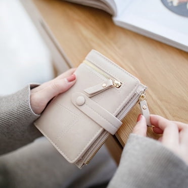 RFID Blocking Small Mini Compact Wallet Coin Pouch Holder Credit Card Holder Pocket Purse For Women Blue