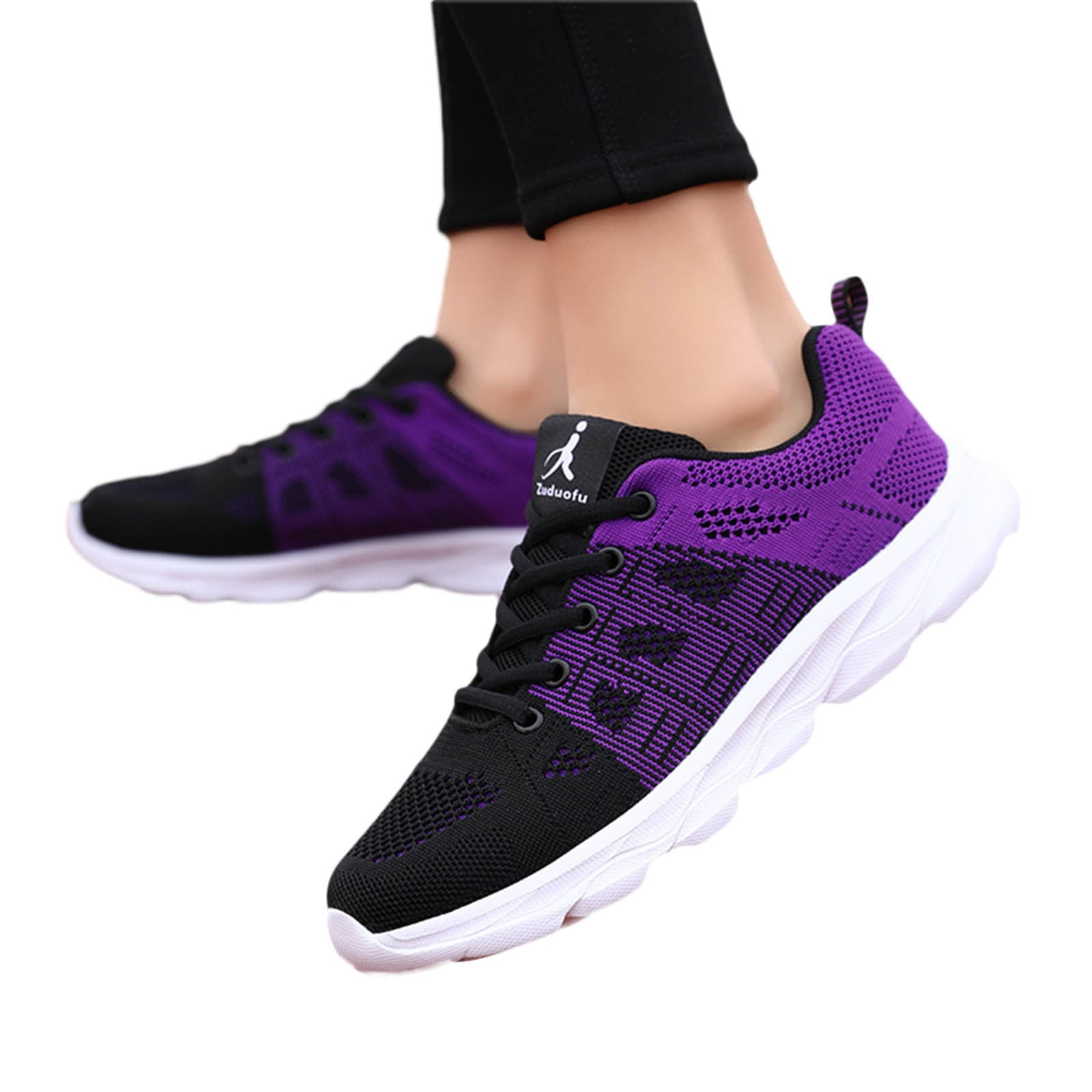 Leozcaa Sneakers for Women Running Slip On Casual Walking Shoes Mesh Comfortable Fashion Tennis Shoes