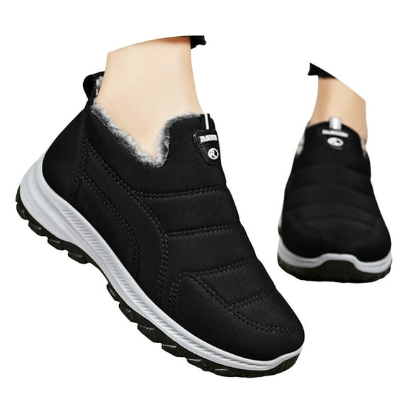 Leozcaa Snow Boots for Women Winter Waterproof Slip On Warm Woman Walking Comfortable Ankle Booties