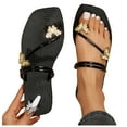 thumbnail image 1 of Leozcaa Strappy Flat Sandals for Women Comfortable Open Toe Ring Butterfly Dressy Beach Thong Flip Flop, 1 of 8