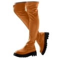 thumbnail image 1 of Leozcaa Thigh High Boots for Women Platform Over The Knee High Boots Lug Sole Comfortable Stretch Boots, 1 of 9