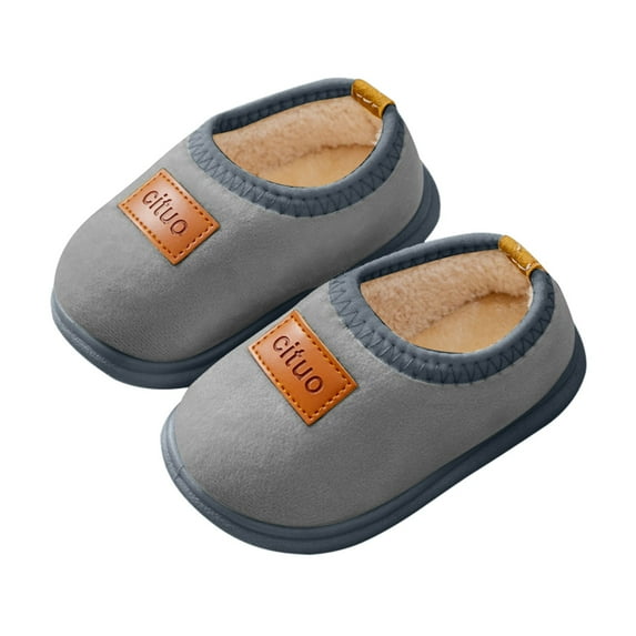 Leozcaa Toddler Boys Girls House Slippers Indoor Home Warm Slipper Socks Soft Winter Walking Shoes