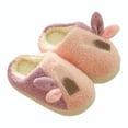 thumbnail image 1 of Leozcaa Toddler Kids Slippers Cute Bunny Cartoon Shoes Girls Boys Warm Fleece Winter Household Slippers, 1 of 5