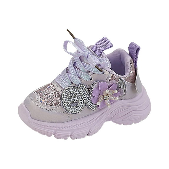 Leozcaa Toddler Tennis Shoes Girls Sneakers Walking Running Athletic Thick Soled Outdoor Sports Shoes