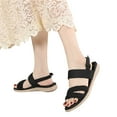 thumbnail image 1 of Leozcaa Wedge Sandals for Women Dressy Summer Low Heel Open Toe Back Hook and Loop Closure Platfoem, 1 of 6
