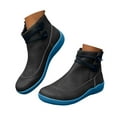 thumbnail image 1 of Leozcaa Wide Width Boots for Women Comfy Orthopedic Arch Support Walking Work Outdoor Hiking Ankle Boots, 1 of 8