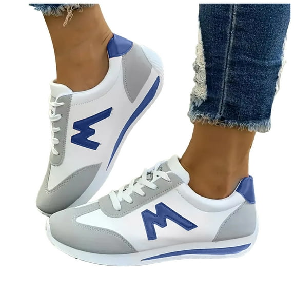 Leozcaa Women Classic Retro Fashion Sneakers Casual Tennis Skate Shoe Walking Footwear Anti Slip Trainers