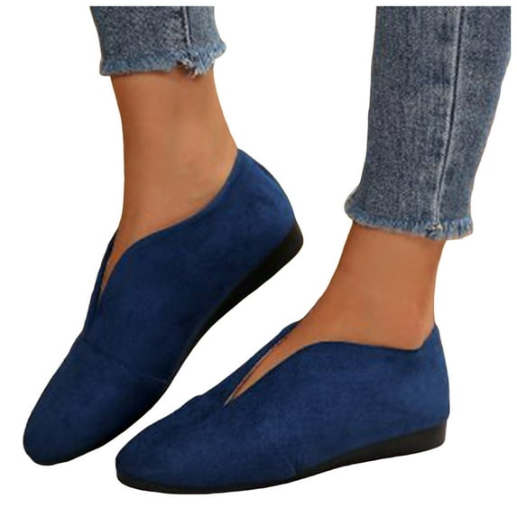 Leozcaa Women Round Toe Flat Shoes Dressy Black Ballet Flats Comfortable Womens Dress Shoes Ballerina