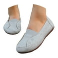 thumbnail image 1 of Leozcaa Women Slip on Walking Shoes Comfortable Work Flats Shoes Round Toe Dressy Casual Loafer Shoe, 1 of 9