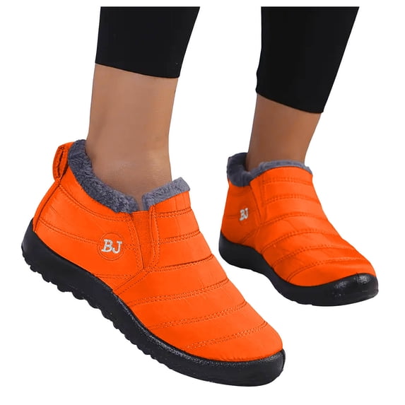 Leozcaa Women Snow Boots Winter Shoes Warm Slip On Boots Waterproof Booties Outdoor Anti Slip Shoes