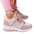 thumbnail image 1 of Leozcaa Women Wedge Sneakers Platform Chunky Lightweight Comfortable Casual Lace-Up Fashion Walking Shoes, 1 of 5