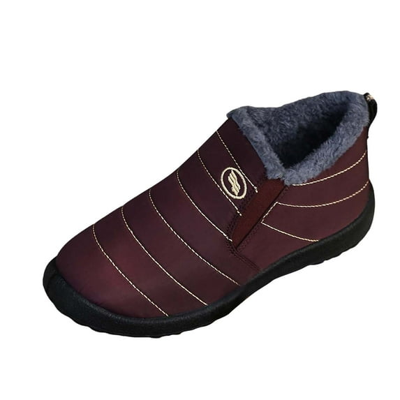 Leozcaa Women Winter Boot with Comfortable Warm Lined Ankle Booties Outdoor Slip On Waterproof Short Boots