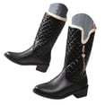 thumbnail image 1 of Leozcaa Women Winter Boots Fashion Round Toe Warm Furry Mid Calf Boots Insulated Outdoor Snow Boots, 1 of 8