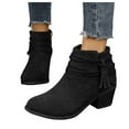 thumbnail image 1 of Leozcaa Women's Chunky Low Heel Ankle Boots Classic Pointed Toe Side Zipper Comfortable Dress Short Booties, 1 of 9