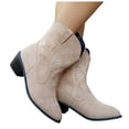 thumbnail image 1 of Leozcaa Women's Cowboy Cowgirl Boots Embroidered Stitched Short Western Boots Pointed Toe Ankle Booties, 1 of 8