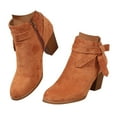 thumbnail image 1 of Leozcaa Women's High Chunky Heel Chelsea Ankle Boots Ankle Strap Slip On Elastic Fall Heeled Booties Shoes, 1 of 7