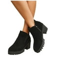 thumbnail image 1 of Leozcaa Women's High Chunky Heel Chelsea Ankle Boots Slip On Elastic Fall Heeled Short Booties Shoes, 1 of 9