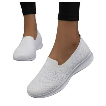 Leozcaa Women's Mesh Casual Slip on Shoes Breathable Comfortable Walking Sneakers Fashion Flats Sock Shoe