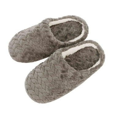 Leozcaa Women’s Soft Curly Full Slippers Memory Foam Lightweight House Shoes Cozy Loafer Fleece Lining