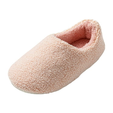 Leozcaa Women’s Soft Curly Full Slippers Memory Foam Lightweight House Shoes Cozy Loafer Polar Fleece Lining